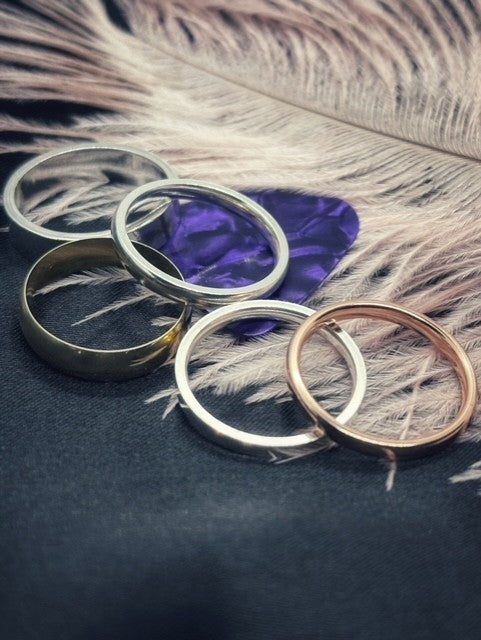 The Indie Girl bespoke wedding bands in various metals